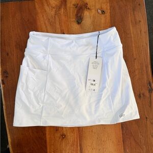 ALO Yoga White High-Waist Tennis Skirt